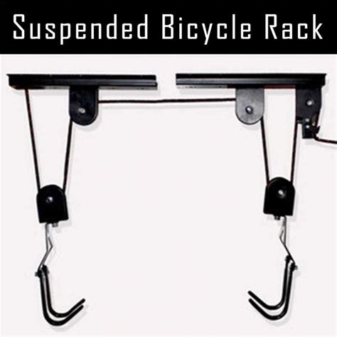 Bicycle Lift Ceiling Mounted Hoist Storage Garage Bike Hanger Save