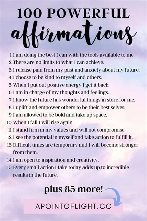 Powerful Affirmations For Women To Live By A Point Of Light