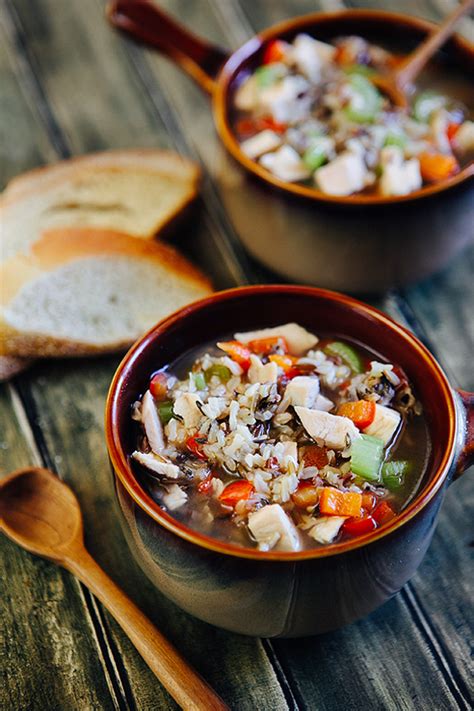 Chicken soup is a soup made by bringing to a boil and then simmering chicken parts and/or bones in water, with various vegetables and flavorings. The Best Chicken Soup You'll Ever Have | A Cup of Jo