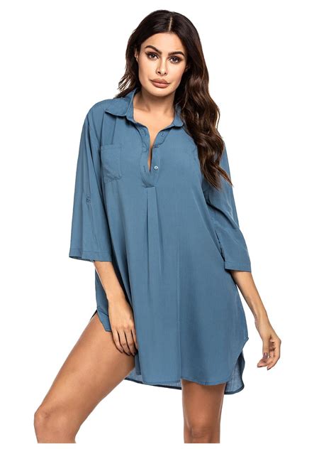 Lowest Prices Around Ekouaer Womens Cover Up Shirt V Neck Swimsuit