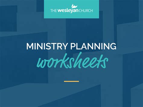 Ministry Planning Worksheets Resource Center