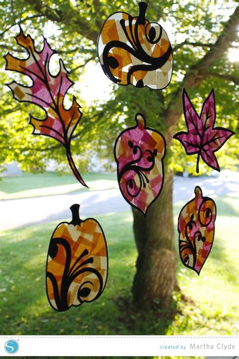 Tissue Paper Stained Glass Windows Fall Kids Craft Fall Art