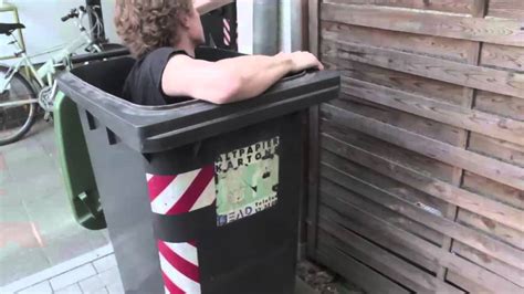 Guy Gets Stuck In Trash Can Youtube