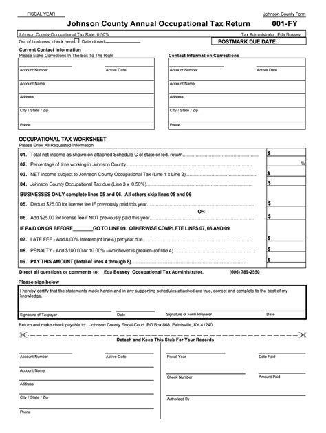 Form Annual Occupational Tax Fill Online Printable Fillable Blank