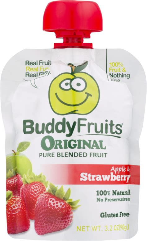 Buddy Fruits Pure Blended Fruit Apple And Strawberry Buddy Fruits