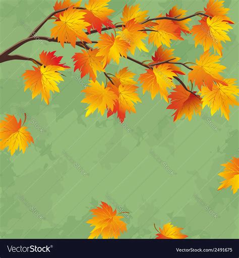 Vintage Autumn Wallpaper Leaf Fall Background Vector Image