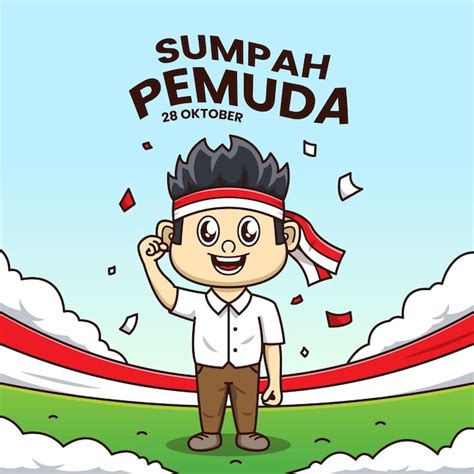 Premium Vector Happy Indonesian Youth Pledge Day Selamat Hari Sumpah