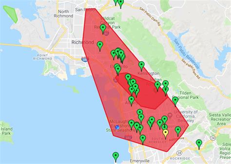 You can check your address on this page. Major power outage in East Bay affects 50,000 at its peak