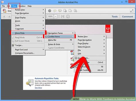 How To Work With Toolbars In Adobe Acrobat 4 Steps