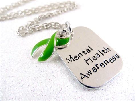 Mental Health Awareness Necklace Green By Everythingprettyshop
