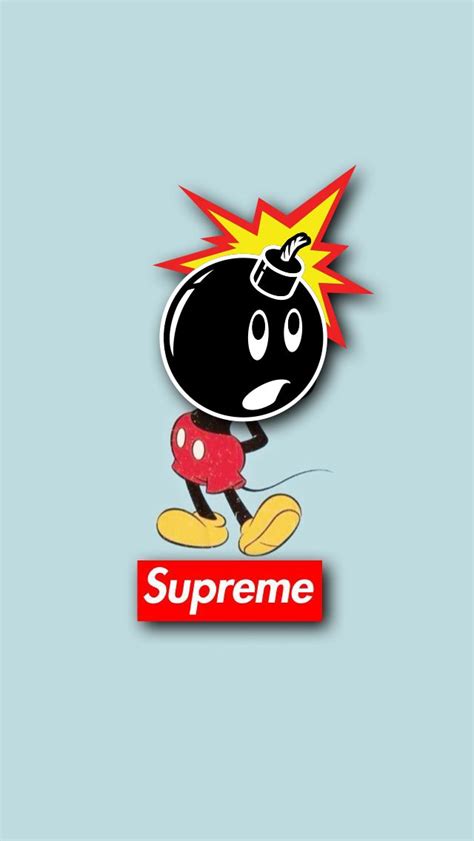 An Image Of A Cartoon Character With The Word Supreme On Its Back Ground