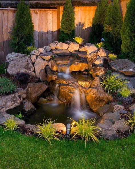 Amazing Backyard Waterfall And Pond Landscaping Ideas In