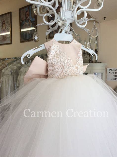mini bride flower girl dress blush ivory nb carmen creation