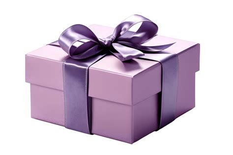Purple Box With Ribbon Bow Ai Generated 26691047 Png