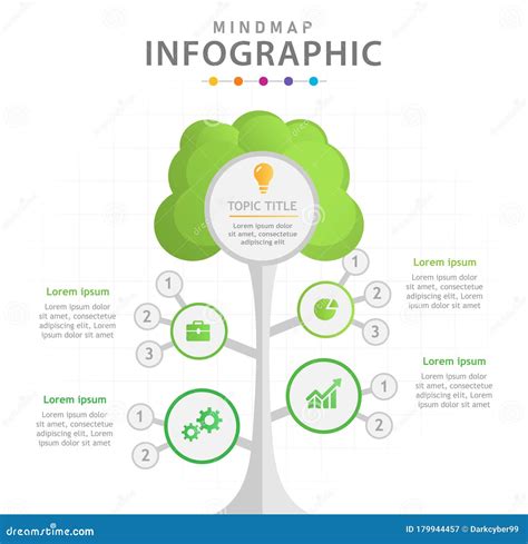 Infographic 5 Steps Modern Mindmap Diagram With Tree And Branches