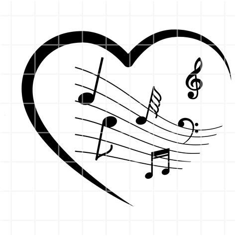 Music Note Heartbeat Svg Music Note Svg Heartbeat Svg Cut Etsy