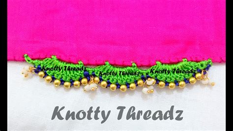 How To Make Saree Tassels With Beads Using Silk Thread Youtube