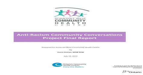 Anti Racism Community Conversations Project Final Report · The Somerset