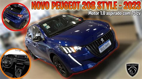 Novo Peugeot 208 Style 2023 Na Cor Azul Quasar Youtube