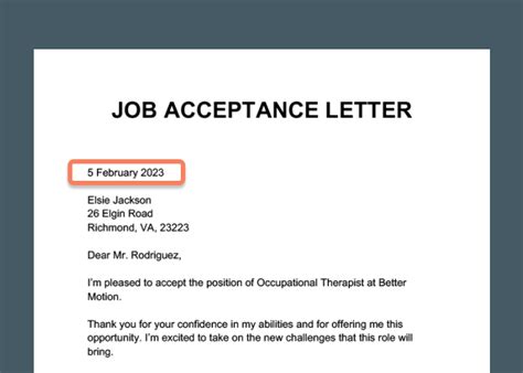 How To Write A Job Acceptance Letter With Samples