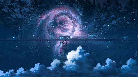 Anime Starry Night Sky Wallpaper