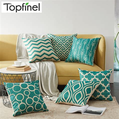Topfinel Quatrefoil Teal Turquoise Throw Pillow Case Decorative Cushion