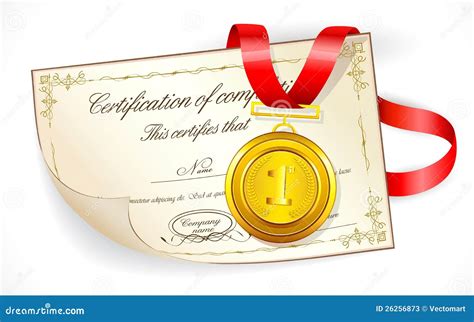 Medalla En Certificado Ilustración Del Vector Ilustración De Concesión