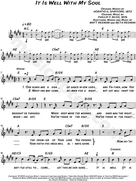 My sin, not in part but the whole, is nailed to the cross, and i bear it no more, praise the lord, praise the lord, o my soul! Matt Redman "It Is Well with My Soul" Sheet Music ...