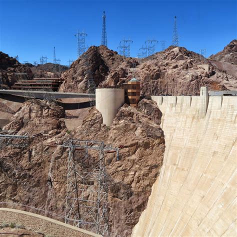 Hoover Dam Is A Concrete Arch Gravity Dam In The Black Canyon Of The