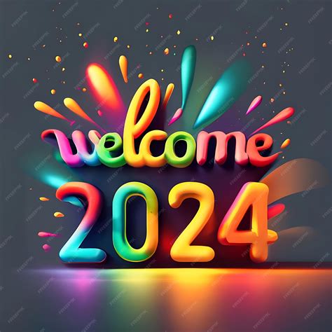 Premium Photo | Welcome 2024 colorful text effects for the happy new year