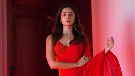 Alia Bhatt Flaunts Red Saree As She Shoots For ‘rocky Aur Rani Ki Prem