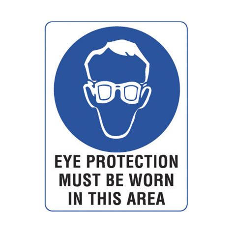 safety sign 600 x 450mm eye protection must be worn tradeline