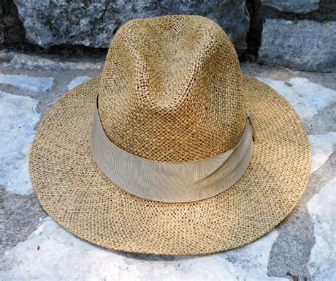 Vintage Authentic Stetson Straw Fedora Indiana Jones Hat Size