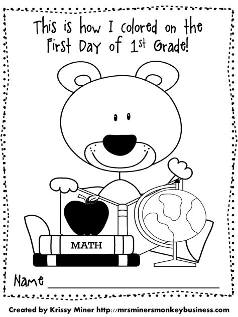 This would be a perfect keepsake for parents. First Day Of School Coloring Pages - GetColoringPages.com