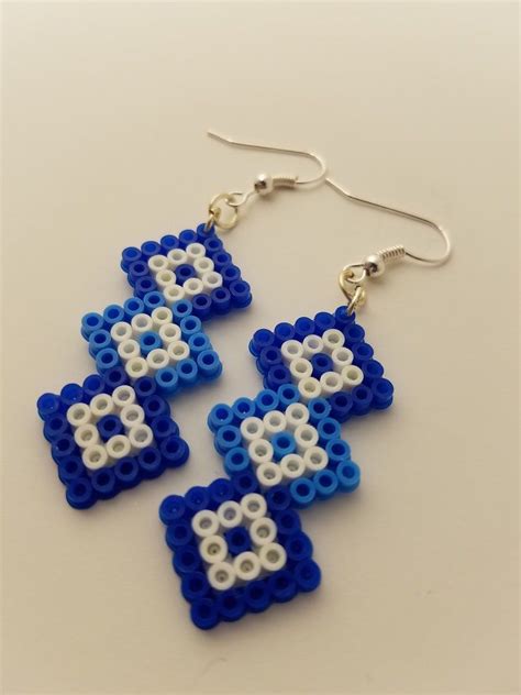 All Colors Stacked Diamonds Perler Bead Earrings Etsy Perler Beads