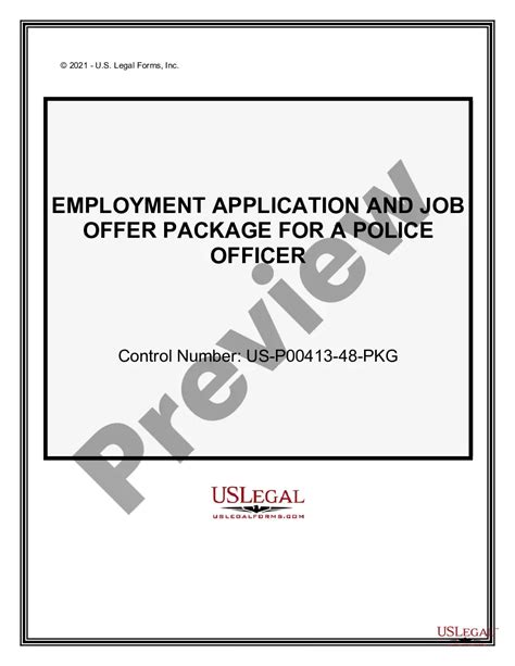 Kansas Employment Application And Job Offer Package For A Police