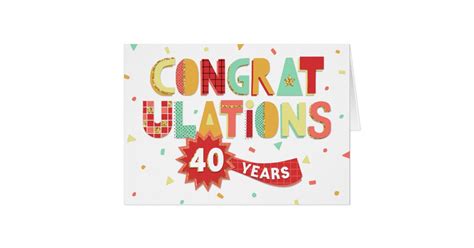 Employee Anniversary 40 Years Fun Congratulations Card Zazzle