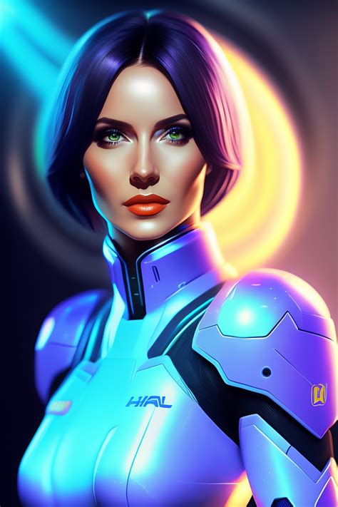 Lexica Cortana Hologram From Halo With Headpones On Illustration