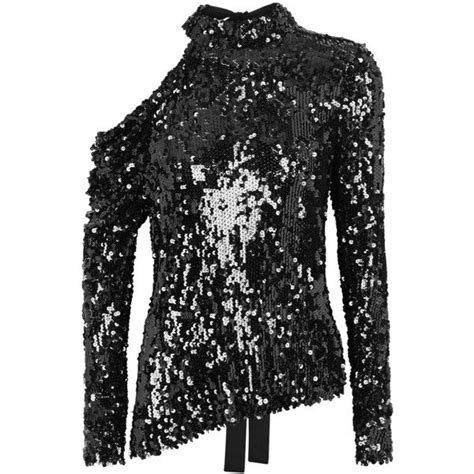 Magda Butrym Oxford Open Shoulder Sequinned Top Size 8 £1650 Liked