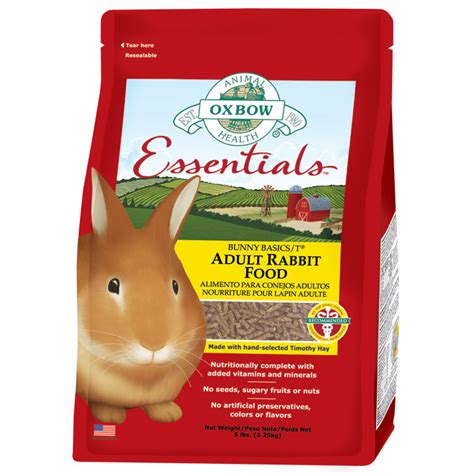 The food is a uniform pellet food without other ingredients, such as flakes of maize or peas. Oxbow Adult Rabbit Food - 5 lb. | That Pet Place