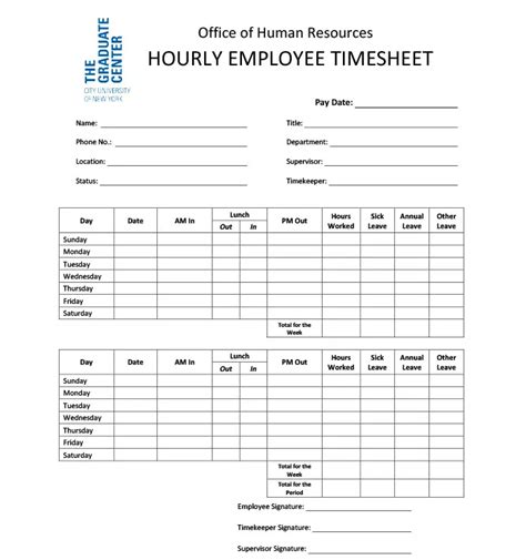 How to Use an Editable Hourly Timesheet Template