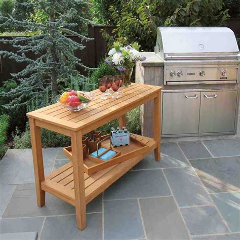 Outdoor Buffet Table With Cabinets Teak Patio Furniture Outdoor