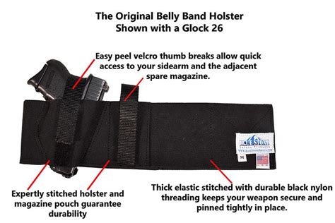 Original Concealed Carry Belly Band Holster Fits