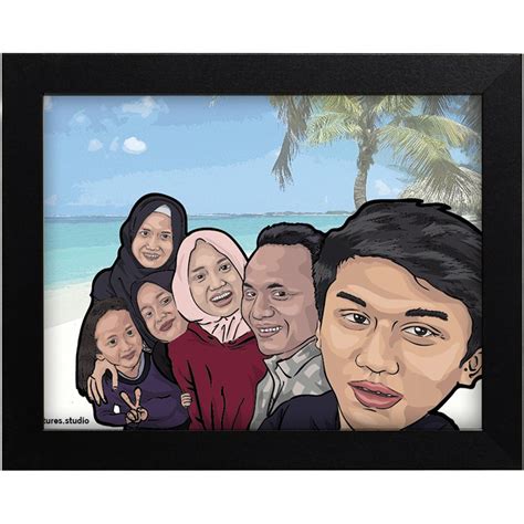 Jual Karikatur Ilustrasi Wajah Cetak Frame 20x30 Indonesiashopee