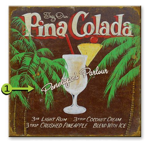 Pina Colada Personalized Sign 28 X 28 Bella Coastal Decor