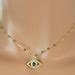 Gold Evil Eye Choker Necklace Opal Abalone Eye Charm Necklaces Gold