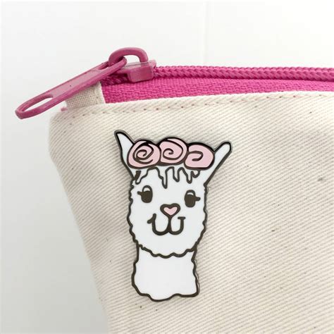 Cute Llama Knitting Enamel Pin By Kelly Connor Designs