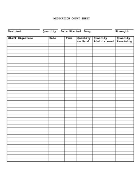 Medication Count Sheet Fill Out And Sign Online Dochub