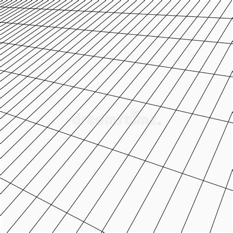 Vector Perspective Mesh Detailed Grid Lines On White Background Stock