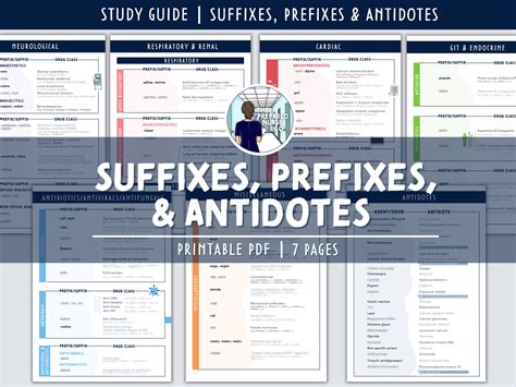 Pharmacology Suffixes 90 Of The Most Common Suffixes Etsy Australia